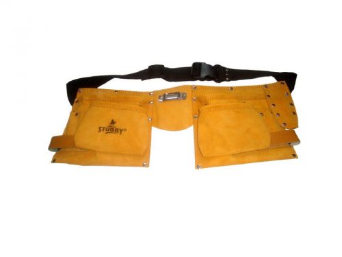 SPLIT LEATHER TOOL BAG 12 POCKET DOUBLE STITCHED, ADJUSTABLE BELT