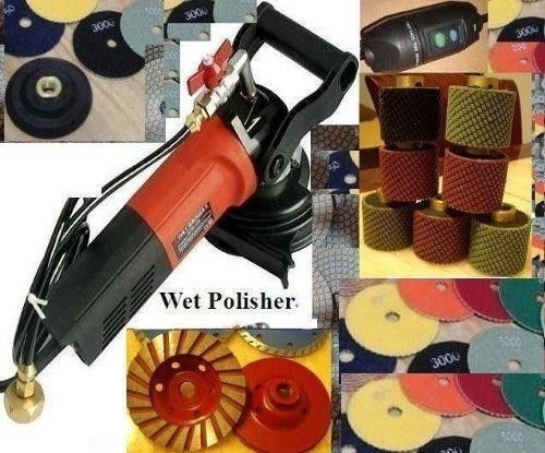 Wet Polisher 2&#034; wet Polishing Drum 7 PCS Diamond Pad Granite Concrete Cup Wheel