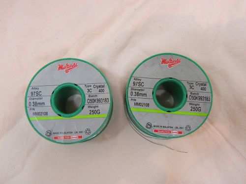 Multicore 97SC MM02108 .015&#034;DIA (.38mm) 2 rolls LEAD FREE SOLDER 96.5-3.0-.5