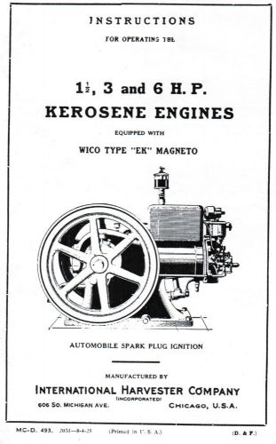 International Book Service Manual Gas Engine M Motor Wico EK Magneto Hit Miss IH