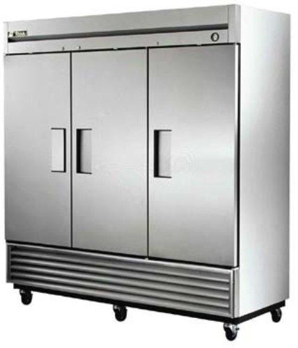 True Reach In Three Door Freezer, T-72F, Commercial, Kitchen, Cold, New, Food