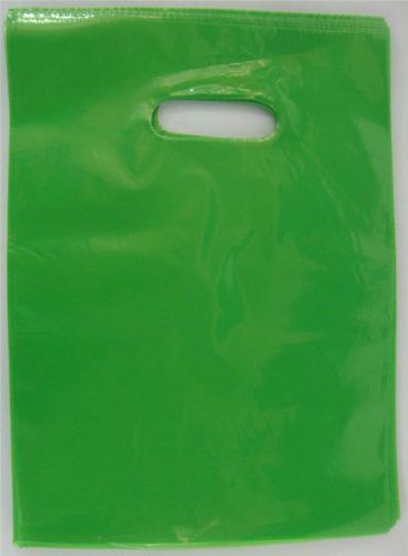 200 Qty. 15&#034; x 18&#034; x 4&#034; Lime Glossy Low Density Merchandise Retail Shopping Bags