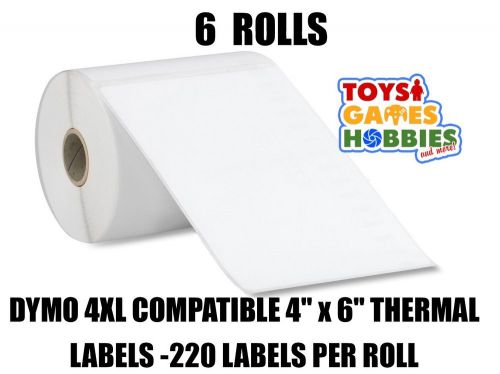 6x dymo 4xl compatible 4&#034; x 6&#034; thermal shipping labels 220 labels per roll 4x6 for sale