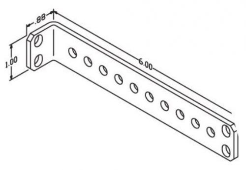 10559-700 - Chatsworth Stand-Off Tie Bracket; 1&#034;W x 6&#034;L; Black Aluminum