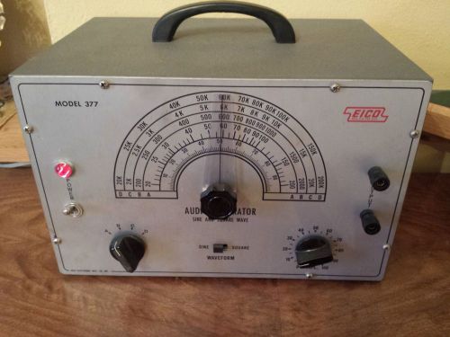 EICO 377 SINE SQUARE WAVE AUDIO SIGNAL GENERATOR VINTG TEST EQUIPMENT POWERS ON