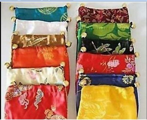 WHOLESALE 10Pcs China Silk Jewelry Pouches 10x10CM