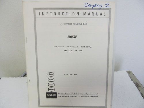 Singer VR-105 Remote Vertical Antenna Instruction Manual