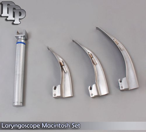 LARYNGOSCOPE SMALL HANDLE AA + 3 MACINTOSH BLADE #2 + 3 + 4 ENT ANESTHESIA SET