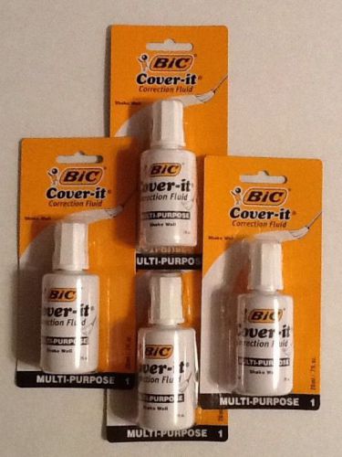 4 Pc Bic Multi-Purpose Cover It Correction Fluid