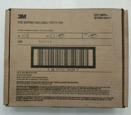 3M MPP MPP+ Fire Barrier Moldable Putty Pad 7&#034; x 7&#034; x 3/32&#034; Box of 20