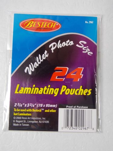 Laminating Pouches Wallet Size Six 24 Packs = 144 Pouches Bestech Rose Art