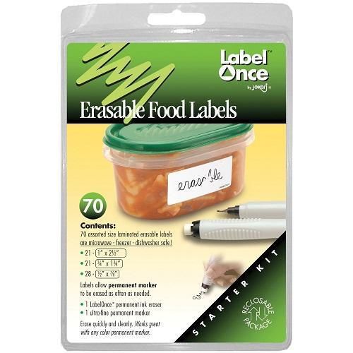 NEW Jokari 47826 Label Once Erasable Food Labels with Markers Adhesive Label Kit