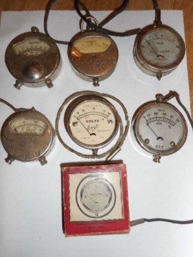 LOT OF (6) VINTAGE AMP / VOLT METERS STERLING HOYT LEADER BEEDE SEARS READRITE