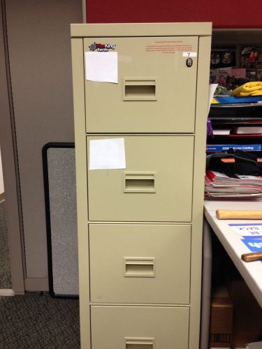 Fireking Turtle Fireproof 4 Drawer File Cabinet used  17&#034;W x 22&#034;D x 52&#034;H w/key