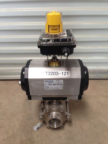 Tru-flo 2 1/2&#034; 316ss actuated valve for sale