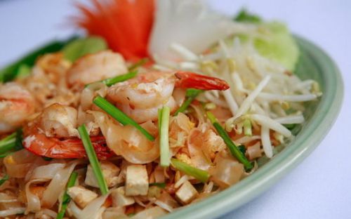 Noodle Pad Thai Seafood Food Dinner Recipe Shrimp Squid Party Bangkok Cooking