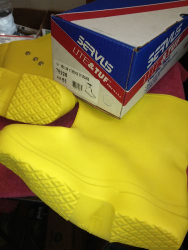 **NEW** SERVUS LITE &amp; TUF 10&#034; YELLOW STRETCH OVERSHOE BOOTS 70926 SIZE 08