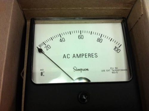 *NEW* SIMPSON PANEL METER AC AMPERES 0-100 NOS SKU 03220 1357MD