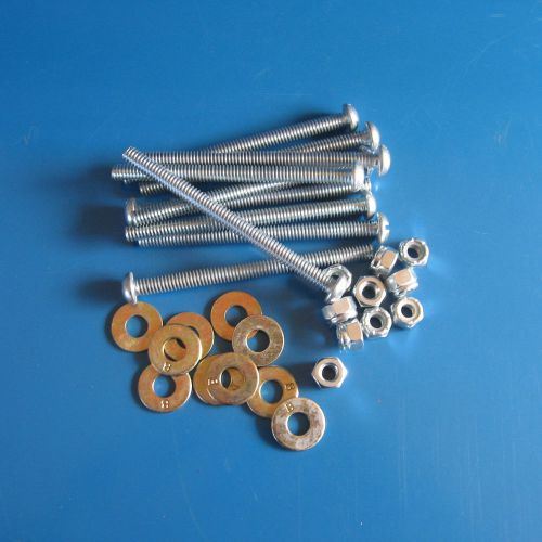 30 Pieces Stove Bolts Nuts Washers Kits Nylon Lock Nuts 1/4&#034;-20X3-1/2&#034;