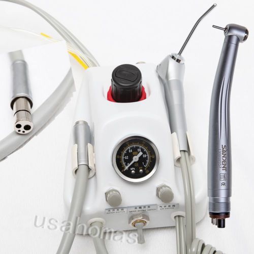 Dental Portable Turbine Unit work w/Compressor 4H+High speed handpiece NSK style