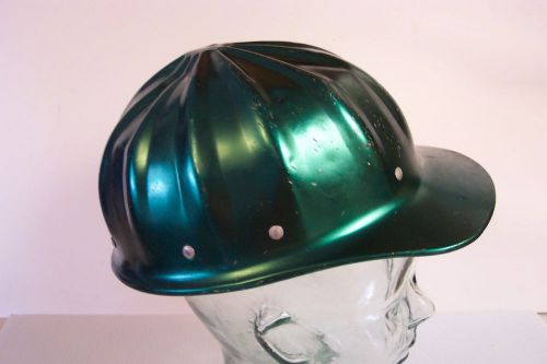 Vintage emerald green superlite fibre metal aluminum hard hat helmet for sale