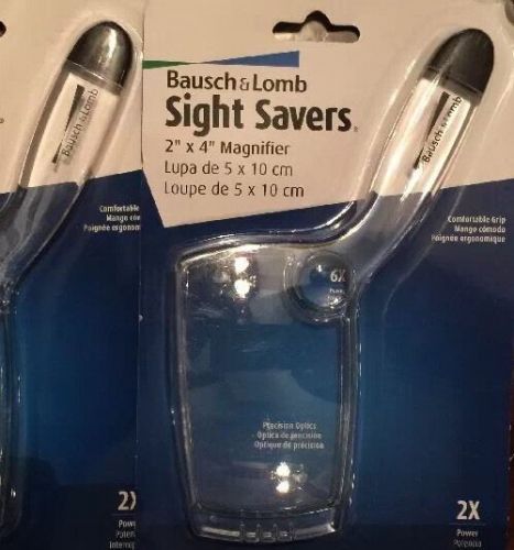 4 bausch &amp; lomb sight savers rectangular handheld magnifier acrylic lens 4x2in for sale