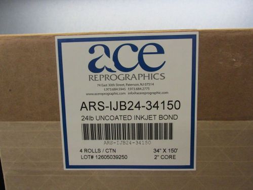 InkJet Bond 24 Lbs 34 x 150 4 Rolls Per Case  RIJB34-424S