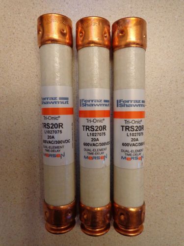 Ferraz Shawmut Trionic TRS20R Lot of 3 20 Amp 600Vac/300Vdc