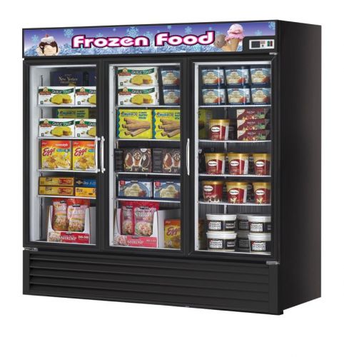 Turbo Air TGF-72FB, 3 Glass Doors Freezer, Black