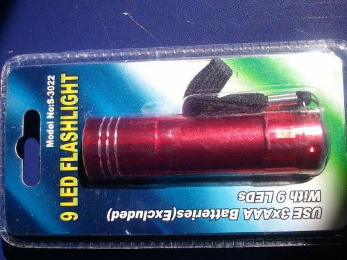 2 LED Flashlights 9 LEDs Red Aluminum Design Bright Strong Lightweight