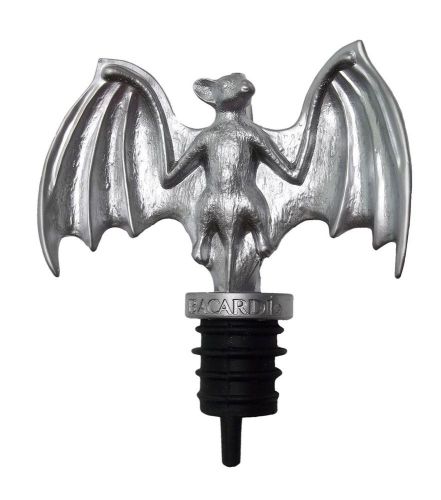 Bacardi Rum Pewter Bat Bottle Spout Pourer