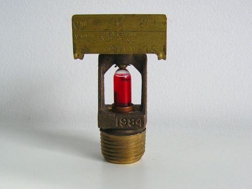 155of / 68oc viking model brass pendant sidewall sprinkler head red globe 1984 for sale