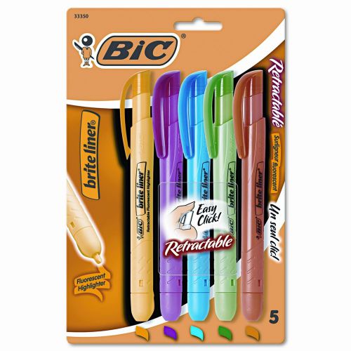 Bic Corporation Chisel Tip Brite Liner Retractable Highlighter (5/Set)