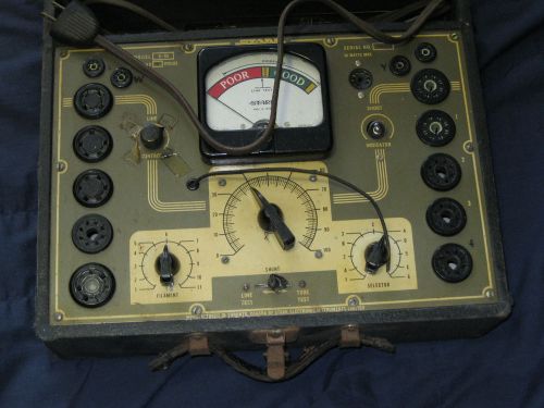 Antique 1940? Stark Tube Tester Model 9-55 Serial #3264 Rough Case but Working