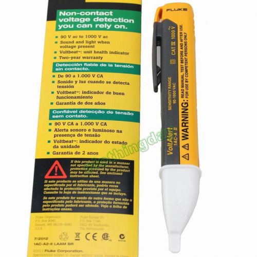 Fluke 1ac-ii volt alert detector non contact pen stick tester indicator 90-1000v for sale