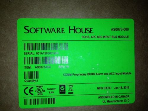 SOFTWARE HOUSE AS-0073-000 I/8 INPUT MODULE