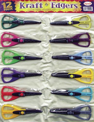 ECR4kids 12 Peace KraftEdger Classpack Scissor in Vinyl Pouch Set of 6