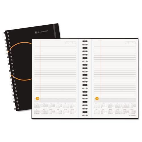 New at-a-glance 7062100513 planning notebook with reference calendar, black, 6&#034; for sale