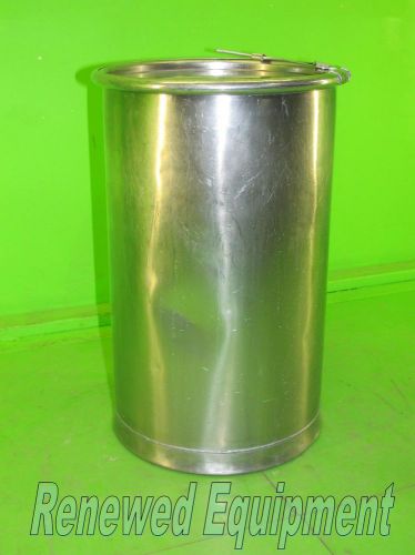 30-Gallon Heavy Duty Stainless Steel Barrel Drum with Lid 20&#034; Dia x H 30&#034; #9