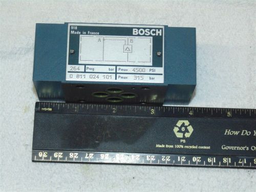 BOSCH HYDRAULIC VALVE 918 Pmax 4500 PSI Pmax 315 BAR 264 0 811 024 101 CNC LATHE