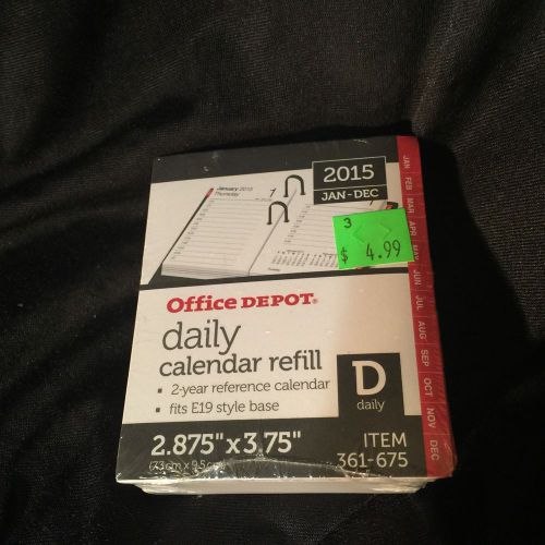 OFFICE DEPOT 2015  COMPACT DAILY DESK CALENDAR REFILL 2.875&#034; X 3.75&#034; FITS E19