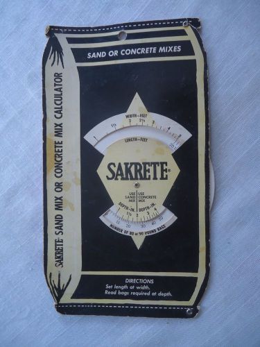 Sakrete 80 lb Mortar Mix Graphic Calculator 1967