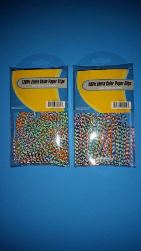 Paper Clips Multi Color Zebra Stripe Buy 1 Standard and Get 1 Large Free