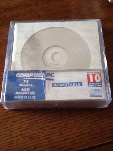 CompUsa PC rewritable compact discs 74 minutes new 10 count