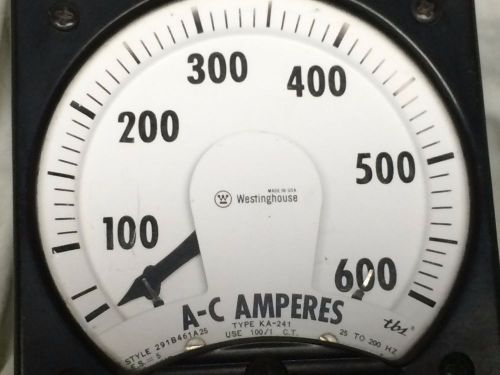 KA-241 291B461A25 Westinghouse AC Amperes Panel Board Ammeter