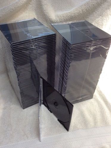 50 Pack  Slimline Black 1 Disc CD Jewel Case - NEW