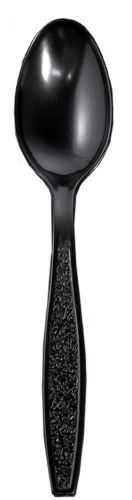 Ambiance ABTSHPSB100 Disposable HW PS Plastic Tea Spoons, Black, 10 100/Bag