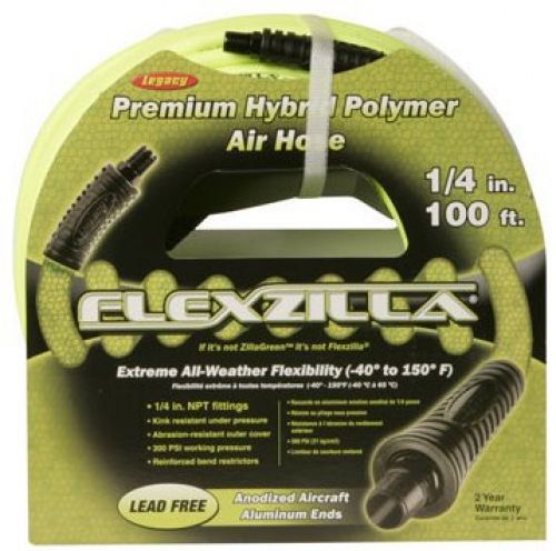 Legacy HFZ14100YW2 Flexzilla 1/4&#034; X 100&#039; Hybrid Air Hose (1/4&#034; MNPT ends)