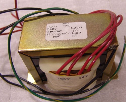 Step down Control transformer 87 va , 200volt 100volt unused