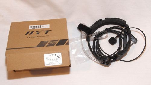 Throat Mic Headset/Earpiece Finger PTT For HYT Radios NEW